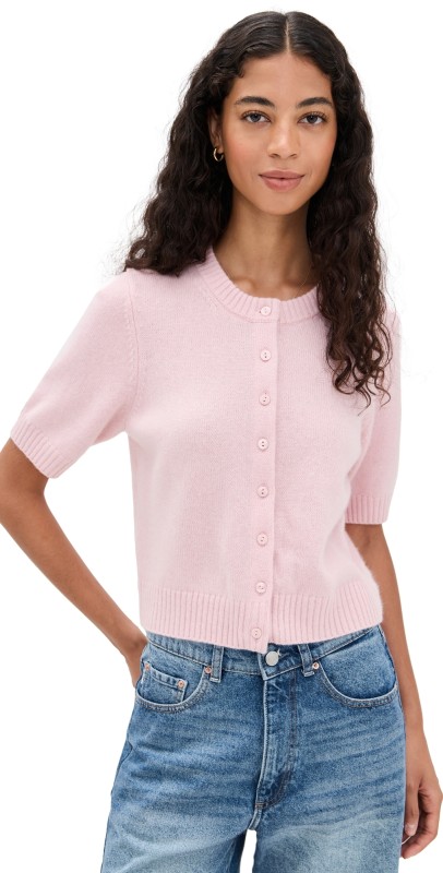 Reformation Maude Cashmere Cardigan Cherry Blossom