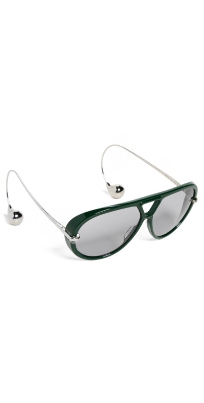 Bottega Veneta Drop Sunglasses Green/Silver/Grey