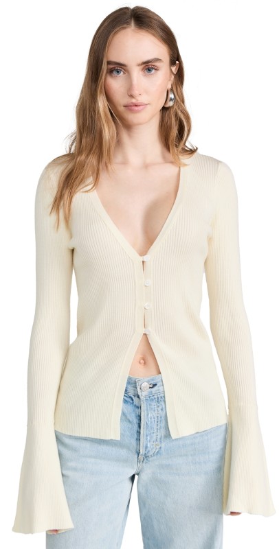 CAROLINE CONSTAS Yvette Cardigan Off White