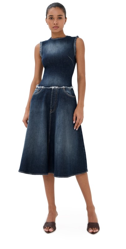 Acne Studios Denim Stretch Dress Dark Blue