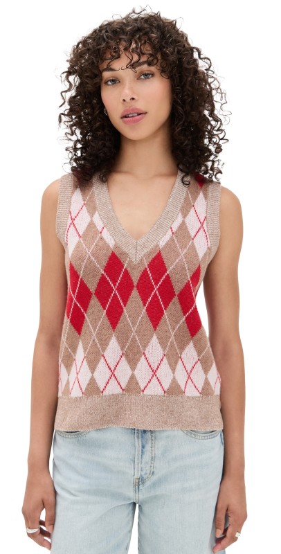 RE/DONE Argyle Vest Red Combo