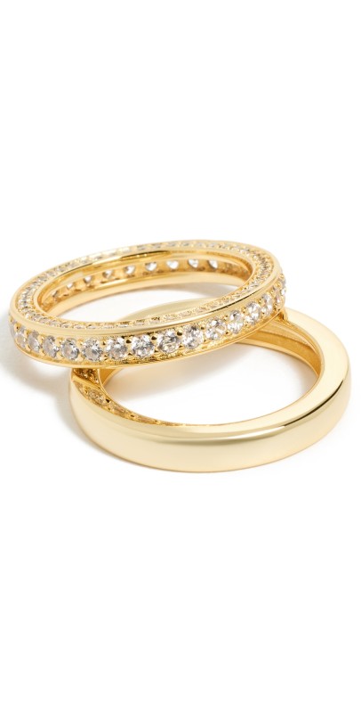 SHASHI Vroom Ring Set in Gold Gold