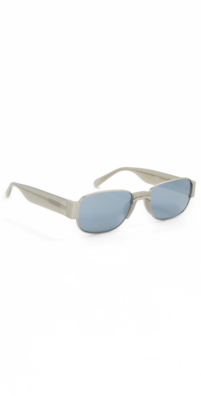 Dries Van Noten Aviator Sunglasses Matte Silver/Grey/Silver