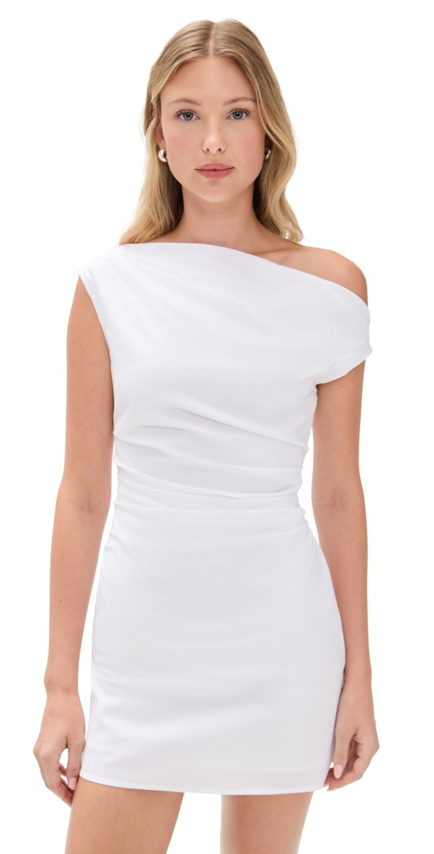 STAUD Phare Mini Dress White