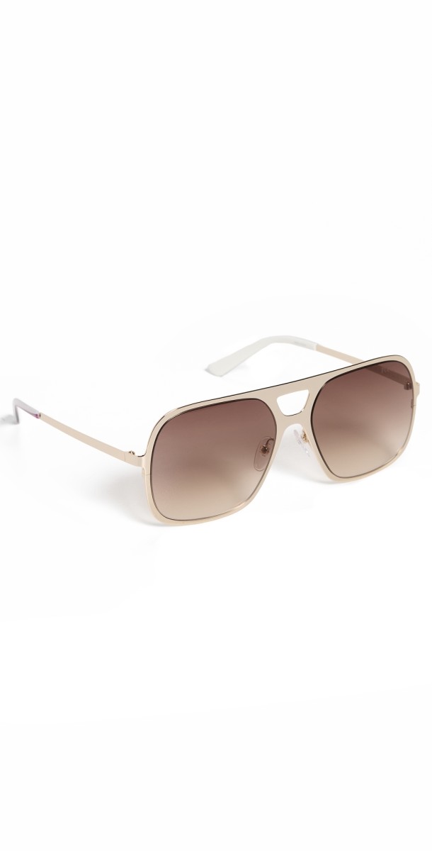 Pucci Square Sunglasses Shiny Pale Gold/Wh Iride Print