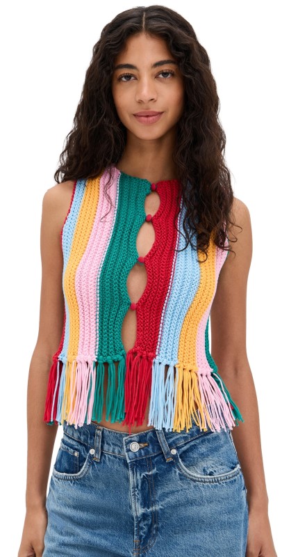 Line & Dot Chlo Top Rainbow