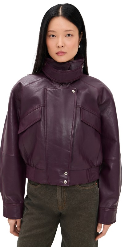 Retrofête Lykke Leather Jacket Bordeaux