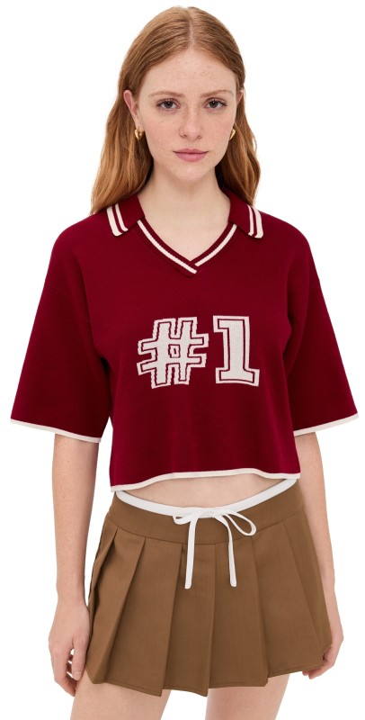 State & Lake V Neck Varsity Jersey Navy/White