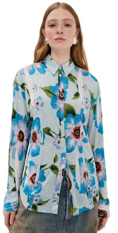 Acne Studios Button-Up Shirt Multi Blue