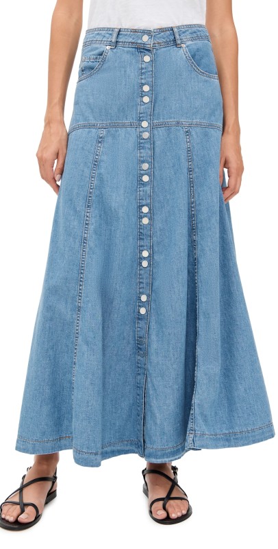 ba & sh Laddie Skirt LIGHTUSEDBLUE