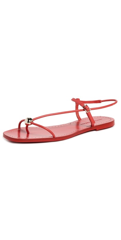 Loeffler Randall Lara Strappy Flat Sandals Red