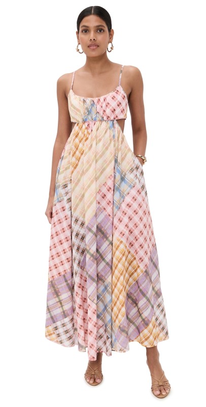 Zimmermann Lucky Picnic Maxi Dress Patchwork Check
