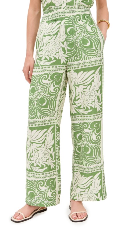 Little Lies Phoebe Pants Green Print
