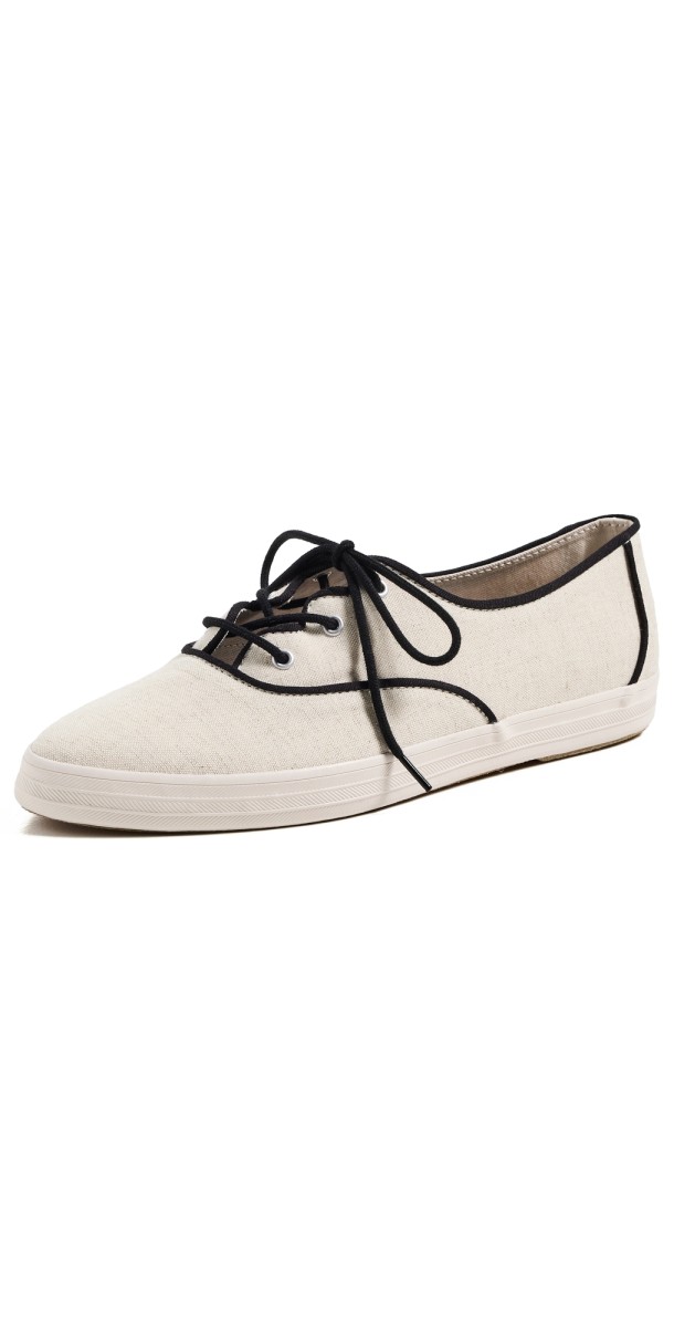 Keds Champion Point Low Wave Canvas Sneakers Nautral Undyed/Black