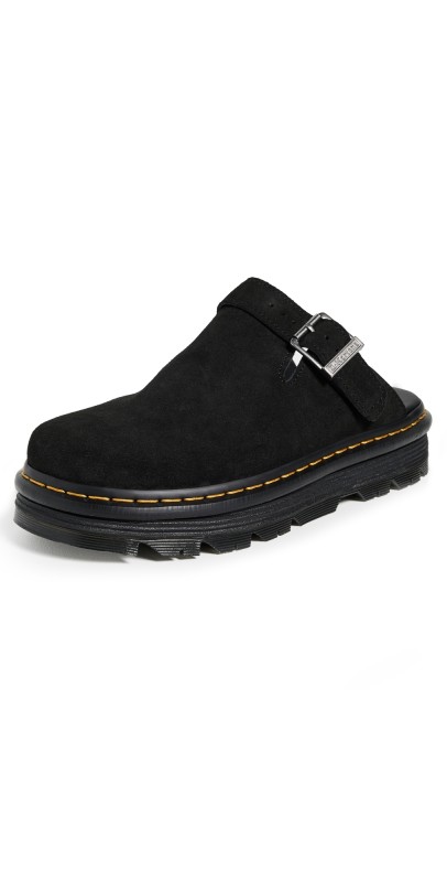 Dr. Martens Zebzag Mule Suede Clogs Black