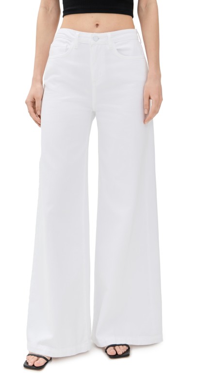 L'AGENCE Quincy Wide Leg Jeans Blanc