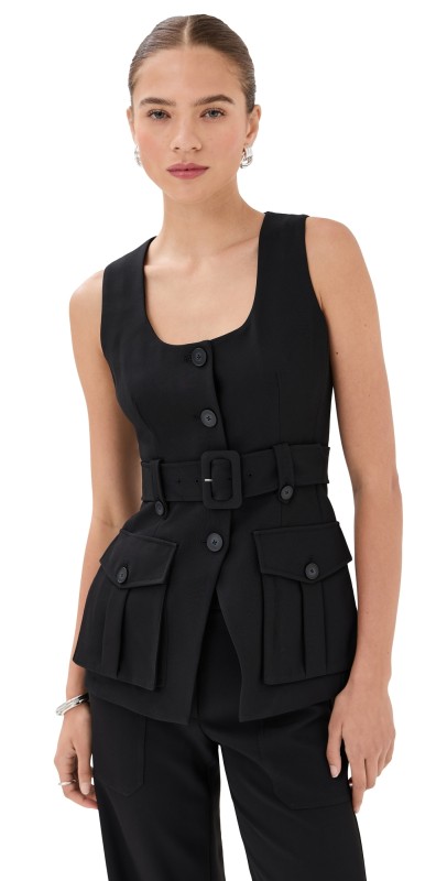 Veronica Beard Becker Vest Black