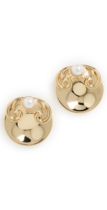 Lele Sadoughi Filigree Disk Button Earrings Gold 720