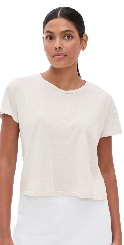 perfectwhitetee Harley Cotton Short Sleeve Boxy Crew Tee Oatmeal