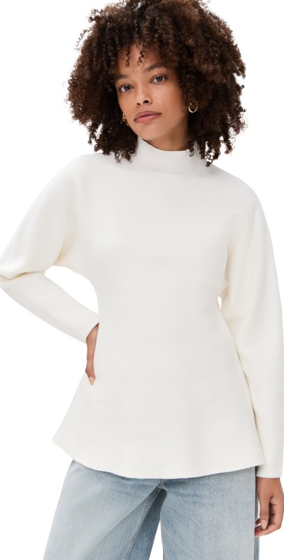 Line & Dot Kingston Peplum Sweater Cream