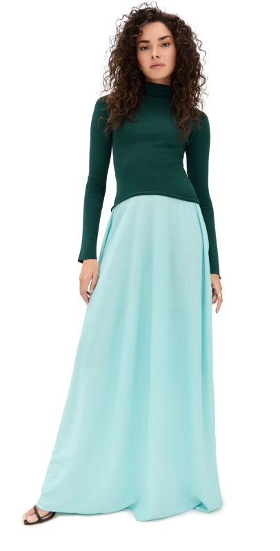 Solid & Striped The Soglio Dress Evergreen/Sky