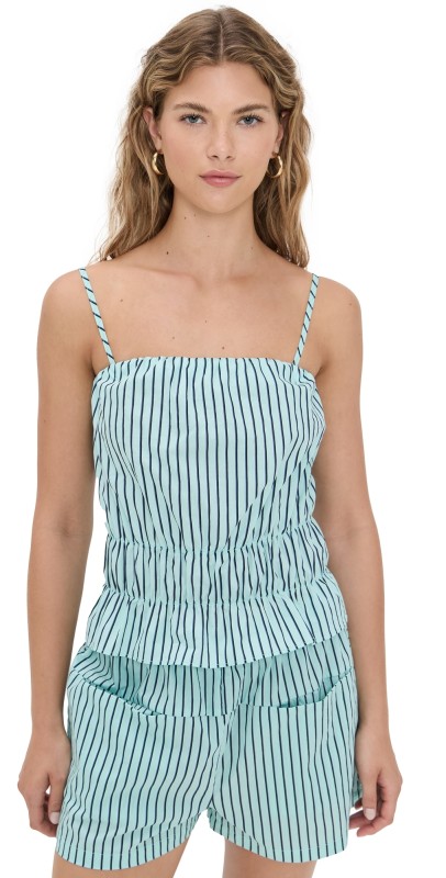LNA Pali Top Teal Navy Stripe
