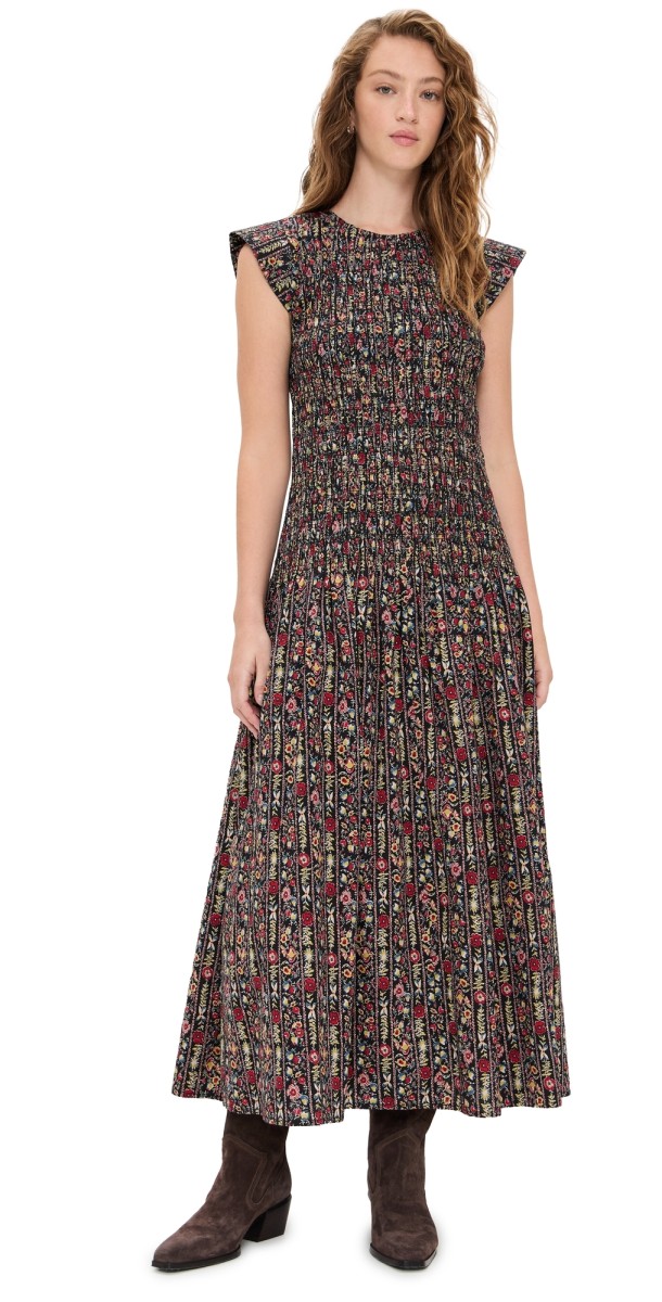 THE GREAT. The Paramour Dress Garland Print