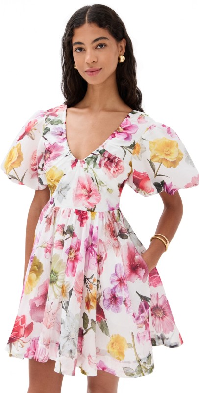 Aje Fleur Mini Dress Collage Floral