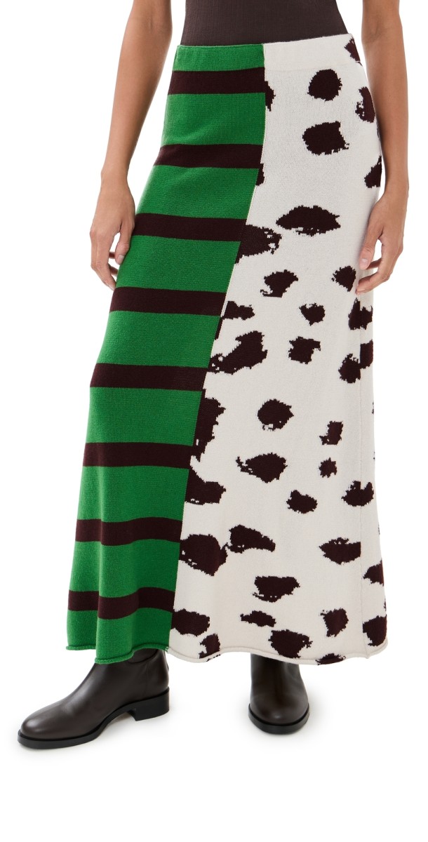 The Elder Statesman Bug Cashmere Skirt Buggy Multi