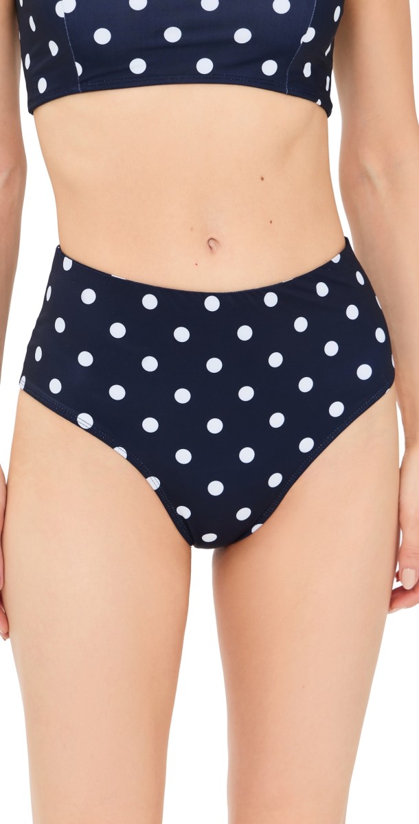 Sea Paulina Polka Dot Bikini Bottoms Navy