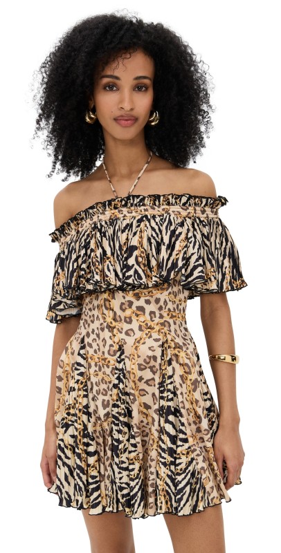Ronny Kobo Esmi Dress Mixed Zebra Cheetah