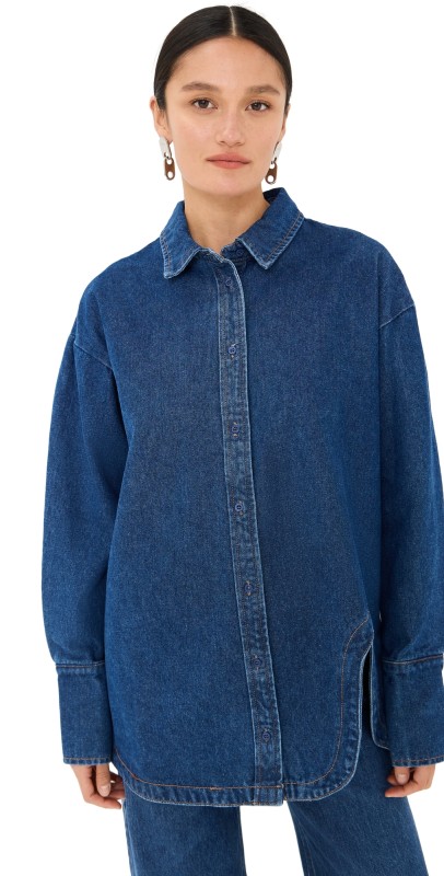 Lioness Off Duty Denim Shirt Dark Denim