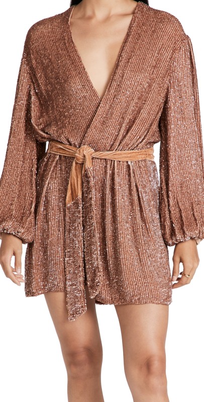 Retrofête Gabrielle Sequined Dress Bronze