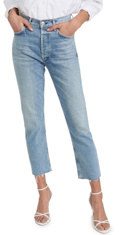 Citizens of Humanity Charlotte Crop High Rise Straight Jeans Parlay