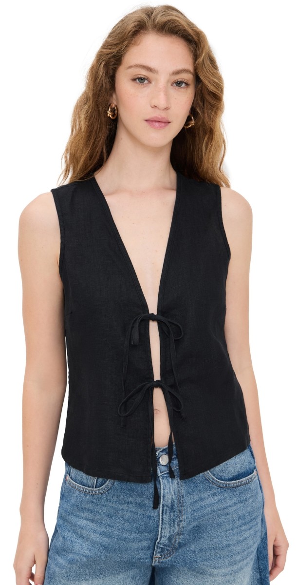 RAILS Oregon Linen Top Black