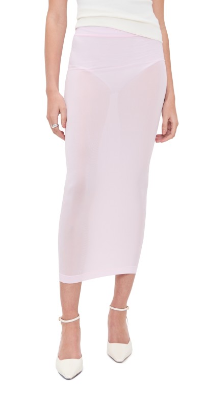 WARDROBE. NYC Sheer Tube Skirt Blush