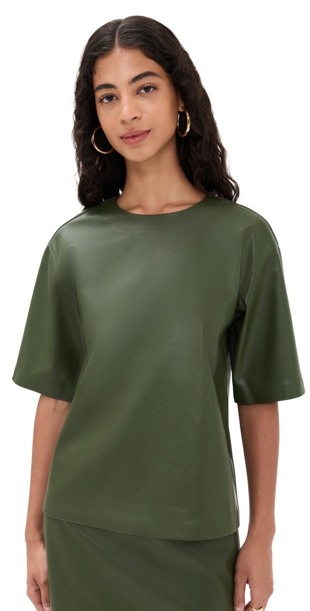 LE BOP Caroline Faux Leather Tee Sand