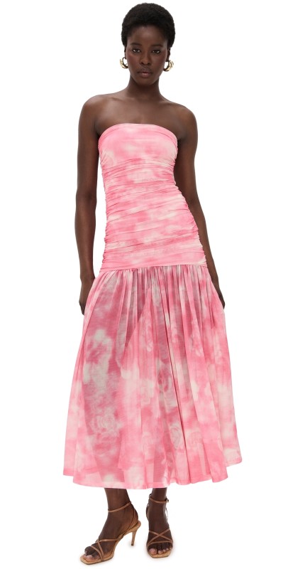 BARDOT Solana Printed Mesh Dress Pink Floral