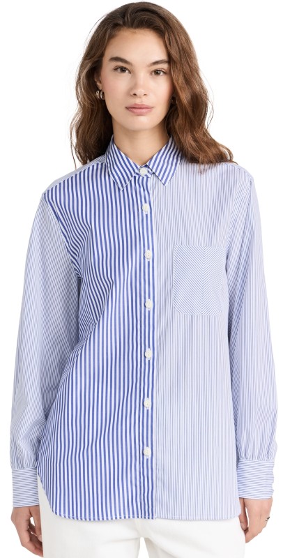 rag & bone Maxine Multi Stripe Shirt Blue Multi