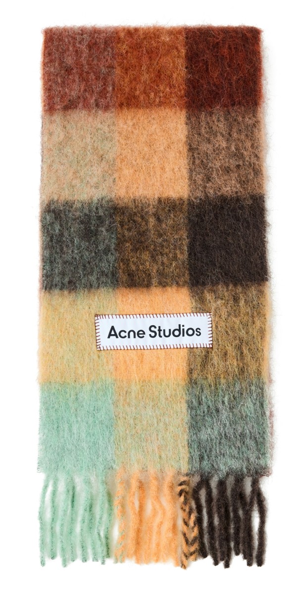 Acne Studios Vally Scarf Chestnut Brown/Yellow/Gr