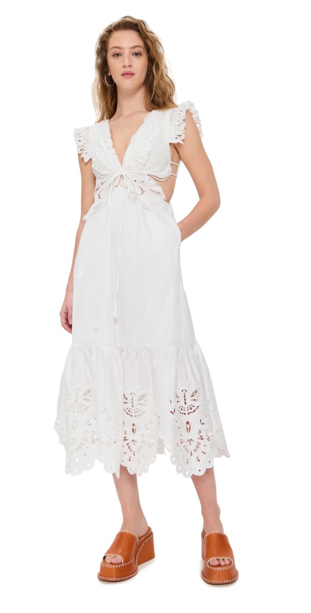 FARM Rio Exclusive Butterfly Dress Off-White