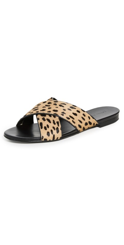 Jenni Kayne Pony Hair Crossover Sandals Cheetah