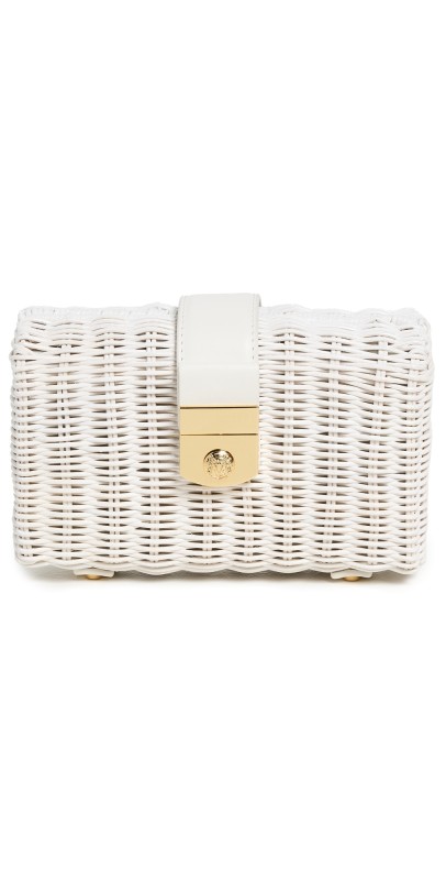 Veronica Beard Lock Box Clutch Off Whit