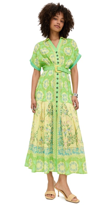 SALONI Riya B Dress Cicchetti Lime