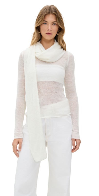 Simonett Wrap Tie Knit Top White