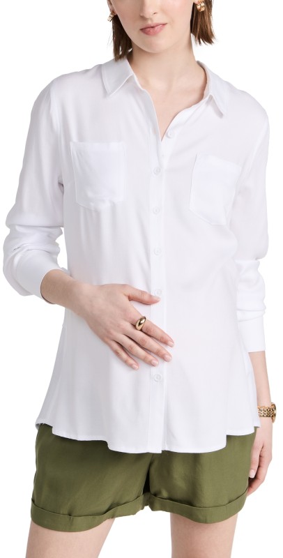 Ingrid & Isabel Classic Button Down Shirt White