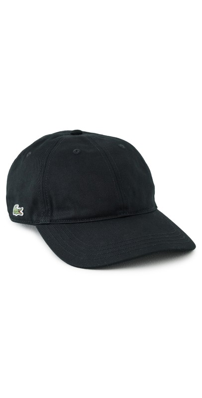 Lacoste Cotton Twill Side Logo Cap Black