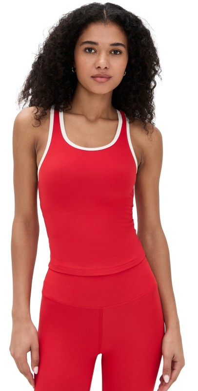 Year of Ours Stretch Sporty Tank Cherry/White