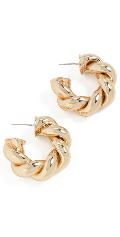 BaubleBar Auren Gold Twist Earrings Gold