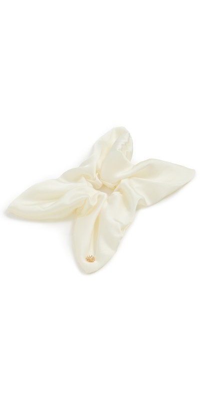 Lele Sadoughi Square Satin Scrunchie Ivory